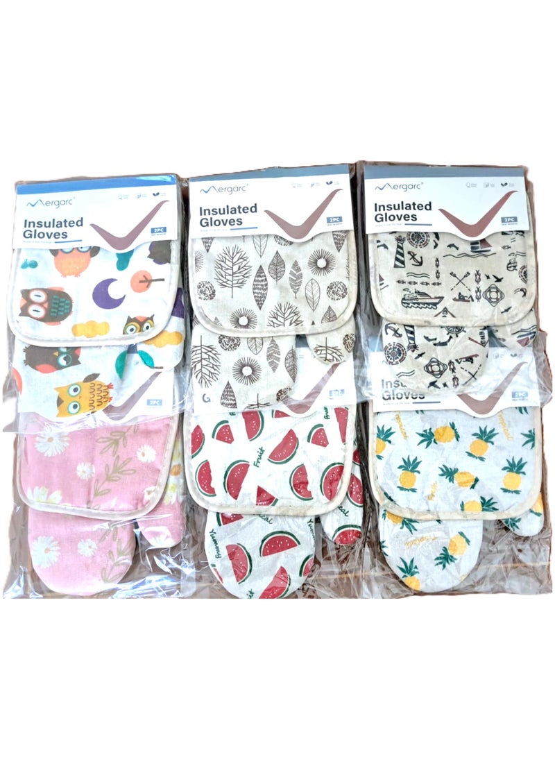 2-Piece Insulated Oven Glove in Multicolor Linen  - Image 3