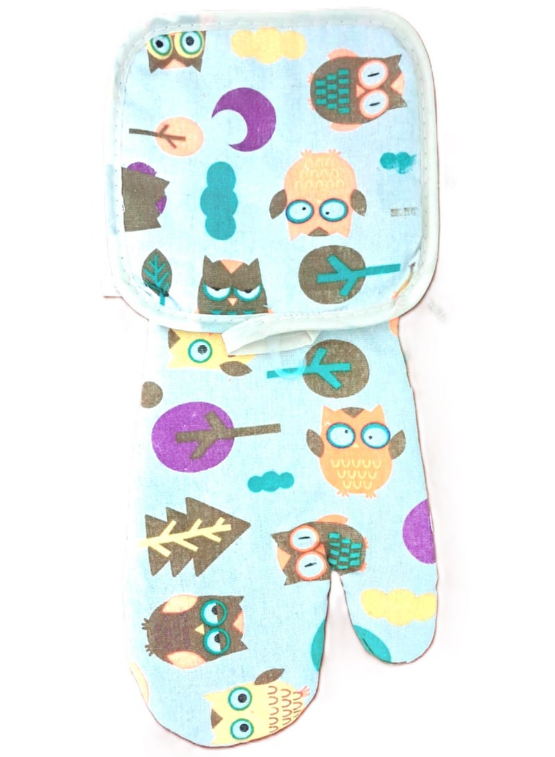 2-Piece Insulated Oven Glove in Multicolor Linen  - Image 4