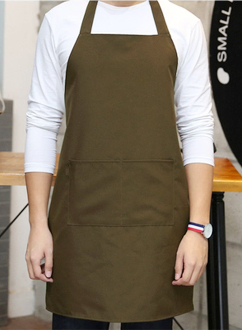 Unisex Adjustable Bib Apron with 2 Pockets and Neck Belt for Kitchen Cooking Drawing Crafting Working - Image 1