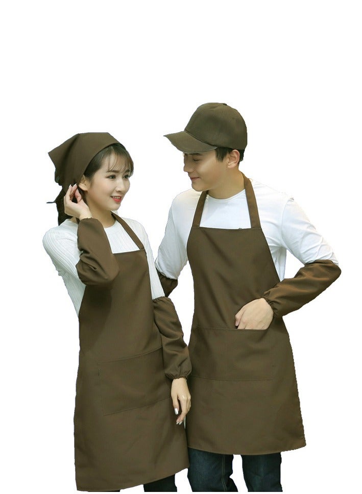 Unisex Adjustable Bib Apron with 2 Pockets and Neck Belt for Kitchen Cooking Drawing Crafting Working - Image 3