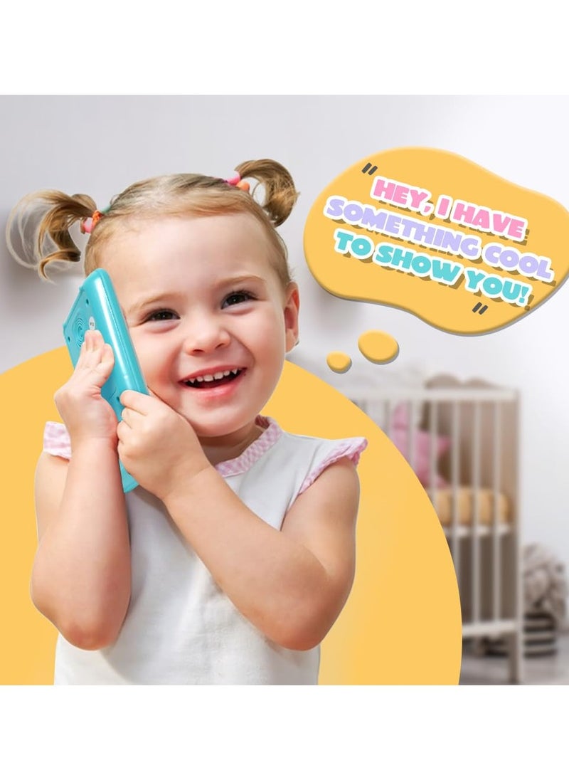 BAYBEE Musical Mobile Phone Toys for kids with Touch Screen Light Sounds Baby Pretend Play CellPhone Toy Game English & Number Interactive Learning Education Toddler Kids Toys for 1 2 3 4 Years Boys Girls  - Image 4