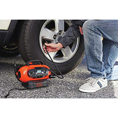 BLACK+DECKER 20V MAX* Inflator, Portable Air Compressor, 3 Modes: Cordless, 120V Corded, and 12V Car Adapter, Air Pump, Battery Sold Separately (BDINF20C) - Image 5