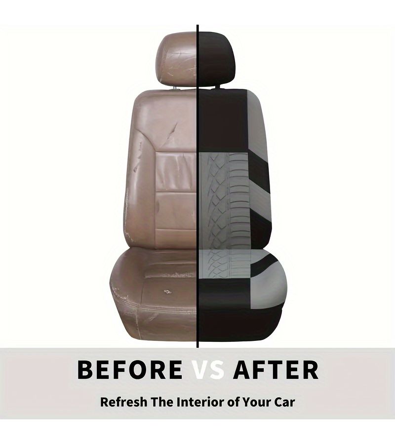 4pcs Universal Car Seat Covers Two Front Seats Set Red Breathable Polyester Split Design For Cars Trucks SUVs Hand Wash Or Dry Clean All Season Foam Filled - Image 3