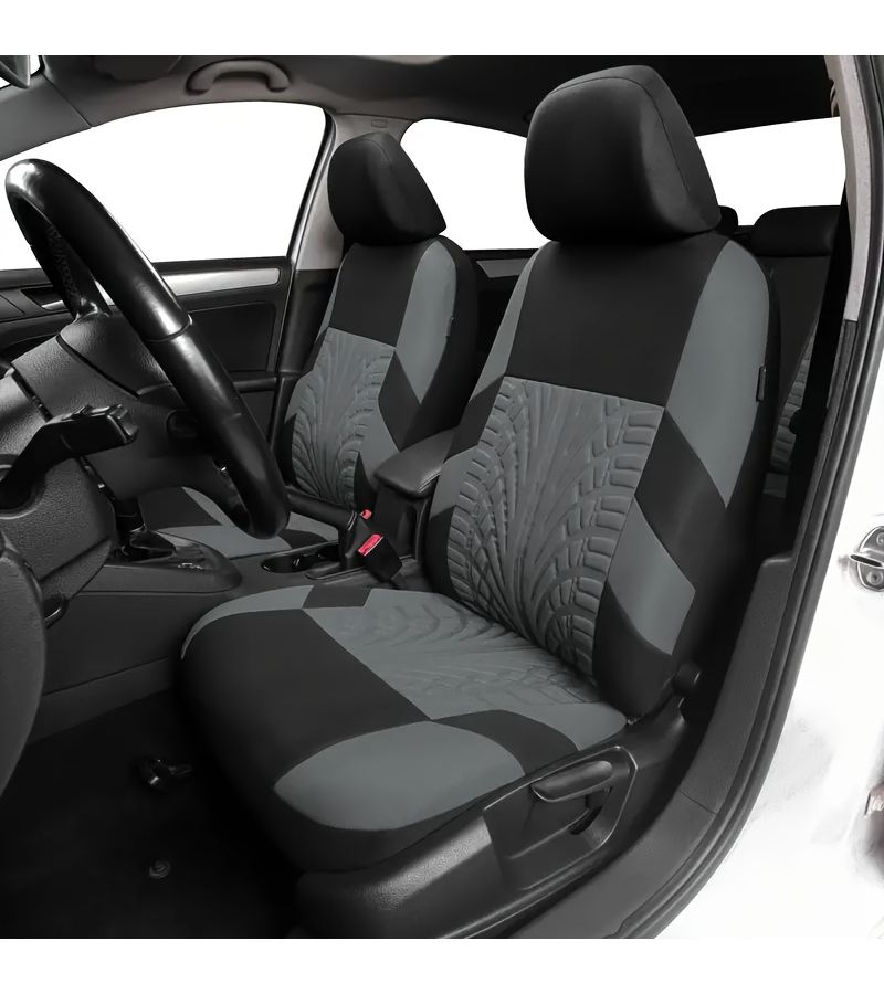 4pcs Universal Car Seat Covers Two Front Seats Set Red Breathable Polyester Split Design For Cars Trucks SUVs Hand Wash Or Dry Clean All Season Foam Filled - Image 5