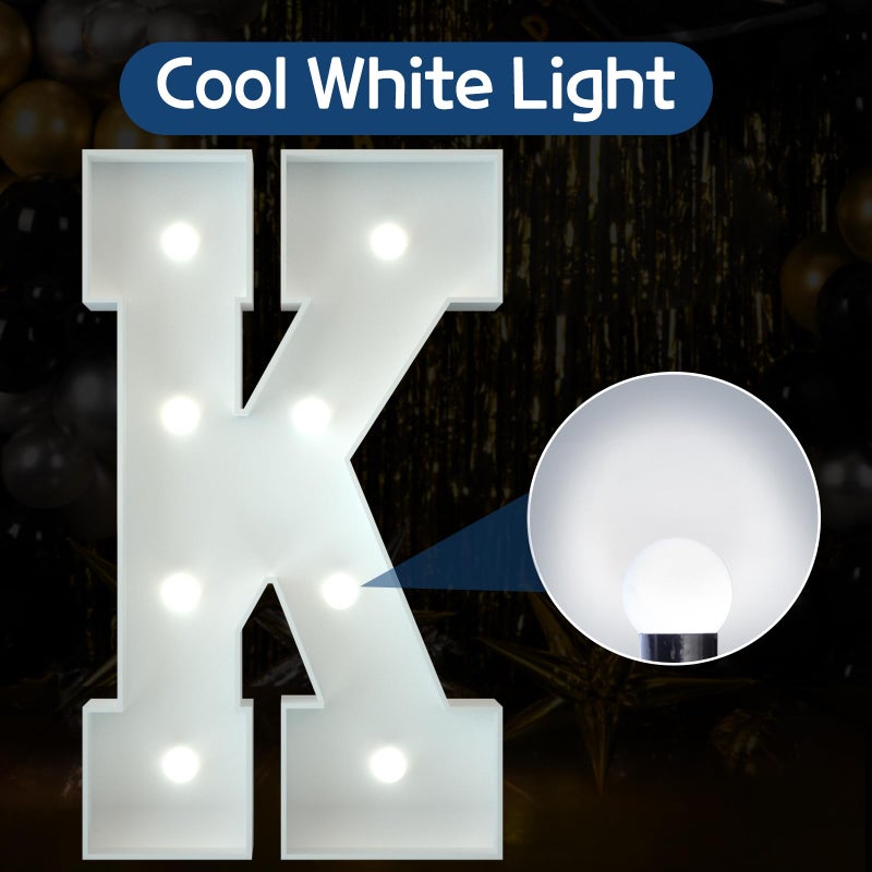 imprsv 3FT Marquee Light Up Letters  Cool White Light Up Letters K  Big Marquee Letters for Party Decorations  Light Up Foam Letters  Giant Letters for Events  Birthday Wedding Decor - Image 1
