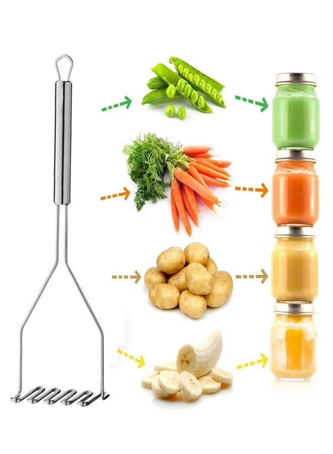 Oc9 Stainless Steel Utility Pakkad & Wire Grater & Egg Whisk & Potato Masher for Kitchen Tools Set (Design 32) - Image 5