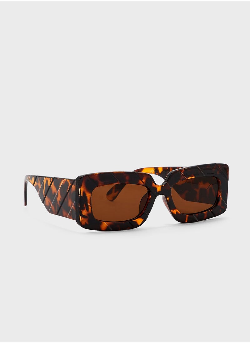 Ginger - Sporty Rectangular Len Sunglasses - Image 1