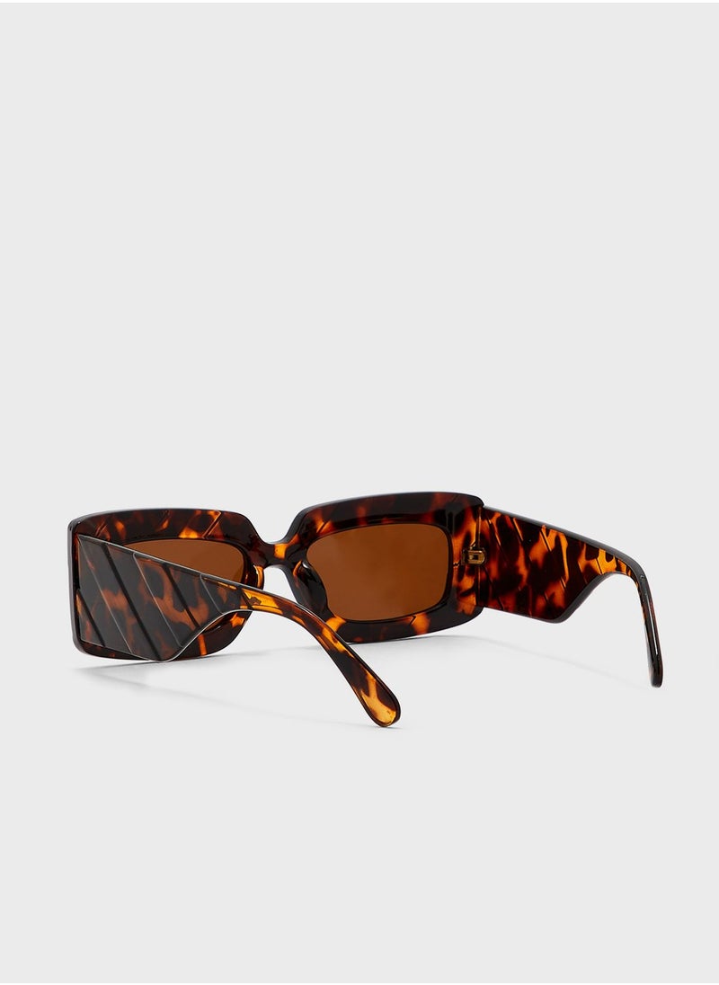 Ginger - Sporty Rectangular Len Sunglasses - Image 1