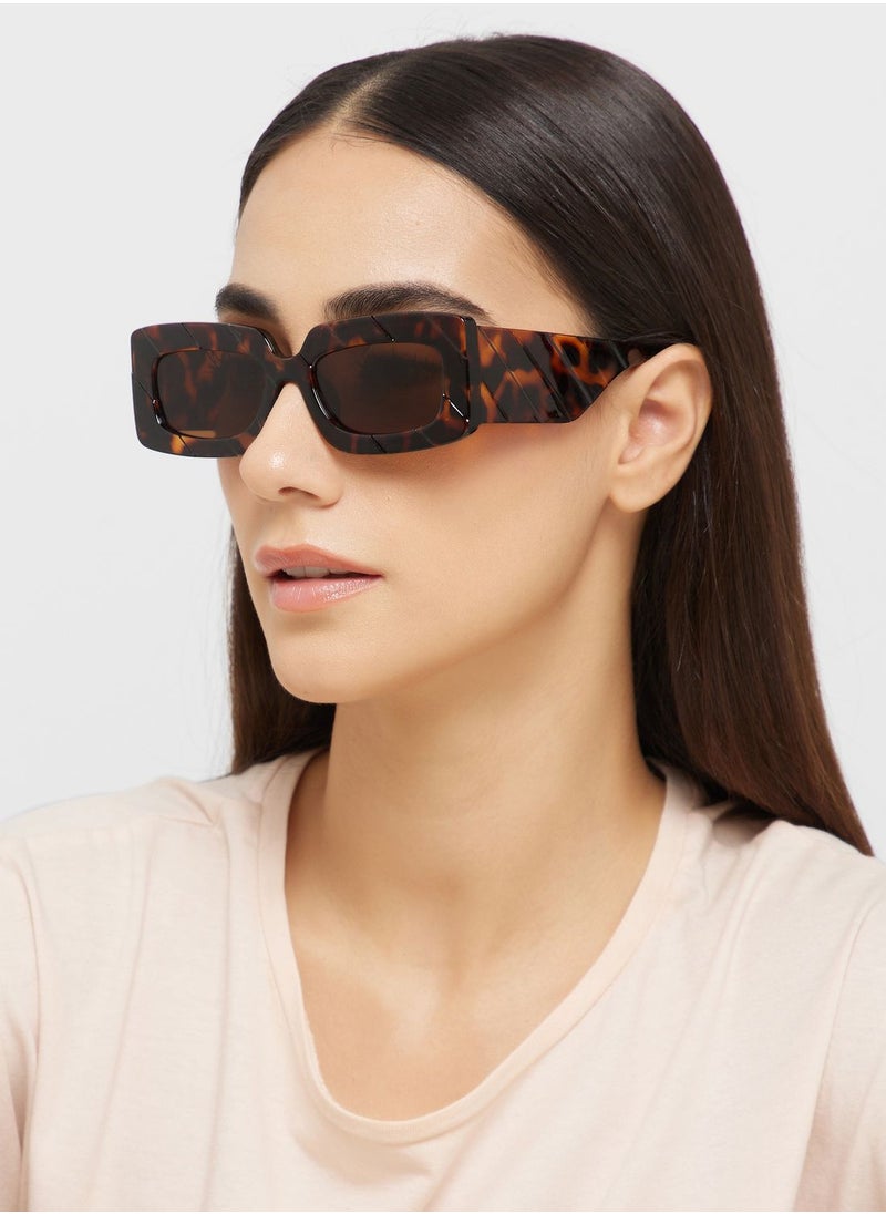 Ginger - Sporty Rectangular Len Sunglasses - Image 1