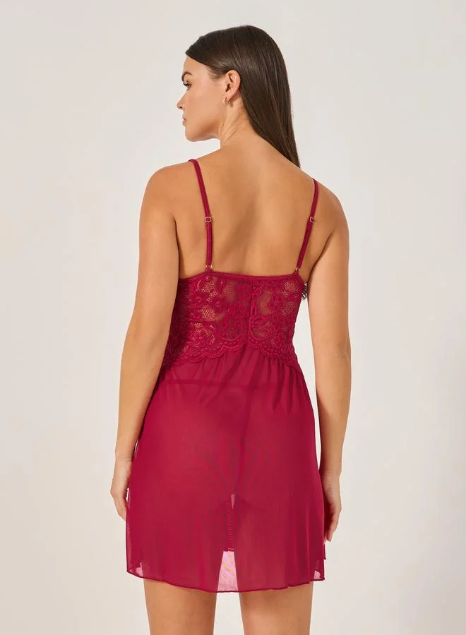 Styli Styli Lace Babydoll Lingerie