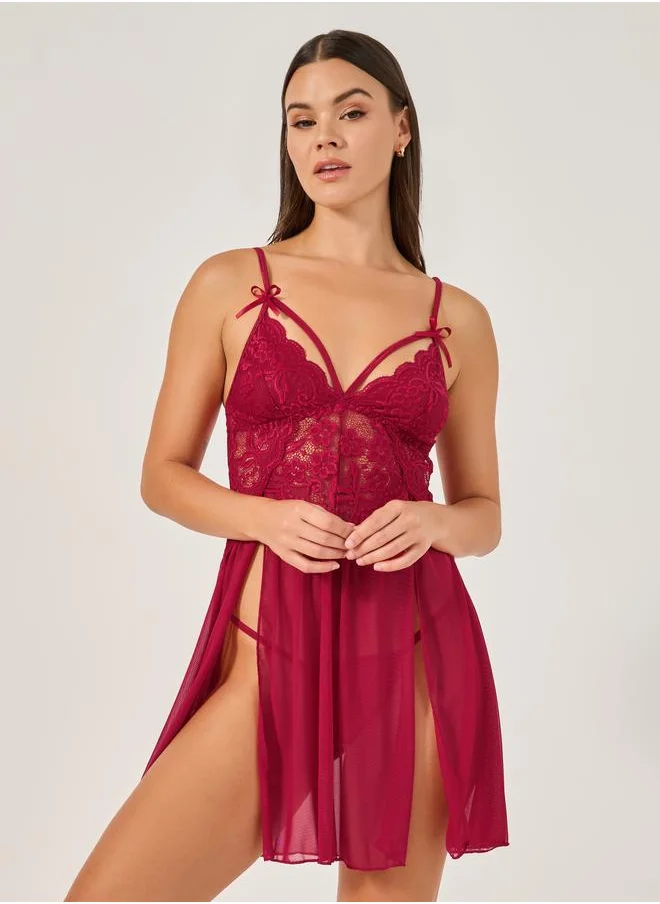 Styli Styli Lace Babydoll Lingerie