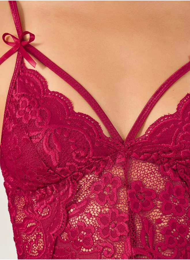 Styli Styli Lace Babydoll Lingerie