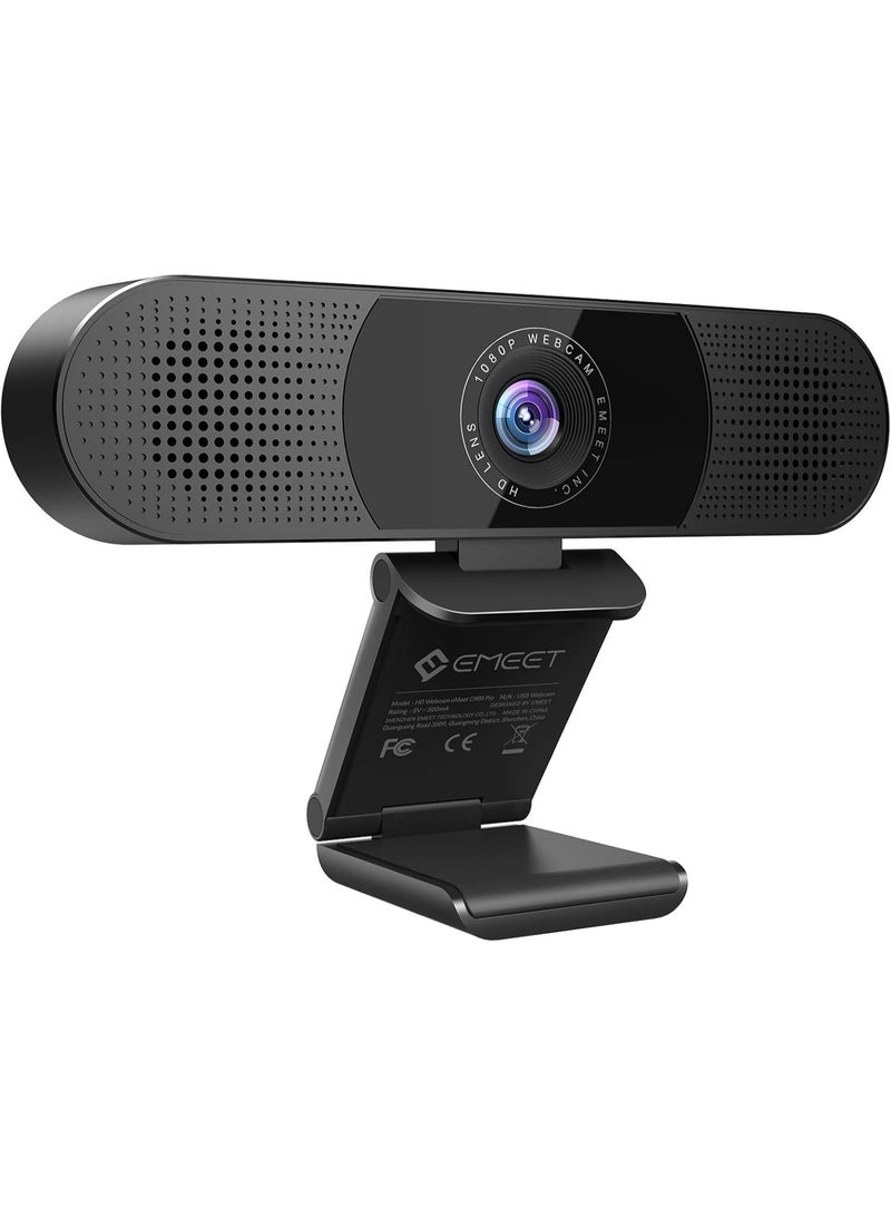 EMEET 3 in 1 Webcam - 1080P Webcam with Microphone and Speakers, Noise Reduction, Auto Low Light Correction W/Cover, C980 Pro USB Camera Webcam 60°-98° for... - Image 1