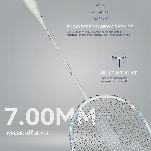 TANSO Arashi SS Strung Badminton Racket (35 Lbs Tension, Recommended by Padukone School of Badminton, 77 Grams Ultra Light Weight Full Carbon Fiber with Premium Strings and Full Racquet Cover) - Image 4