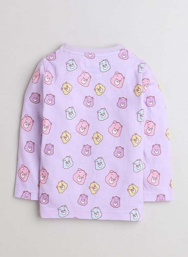 BUMZEE Lavender Girls Full Sleeves T-Shirt & Pyjama Set Age - 6-12 Months (Peb8690C-lvd) - Image 3