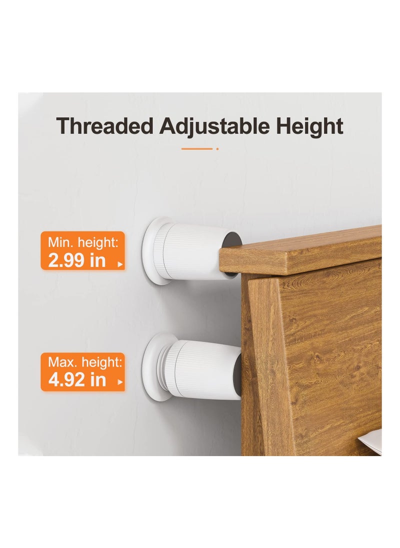 Generic - Adjustable Furniture Bed Risers, 2.9-4.9in Furniture Anti-Shake Tools, Self-Adhesive Plastic Anti Slip Round Couch Risers for Bed, Sofa, Desk and Chair Legs, 2 Pcs (White) - Image 1
