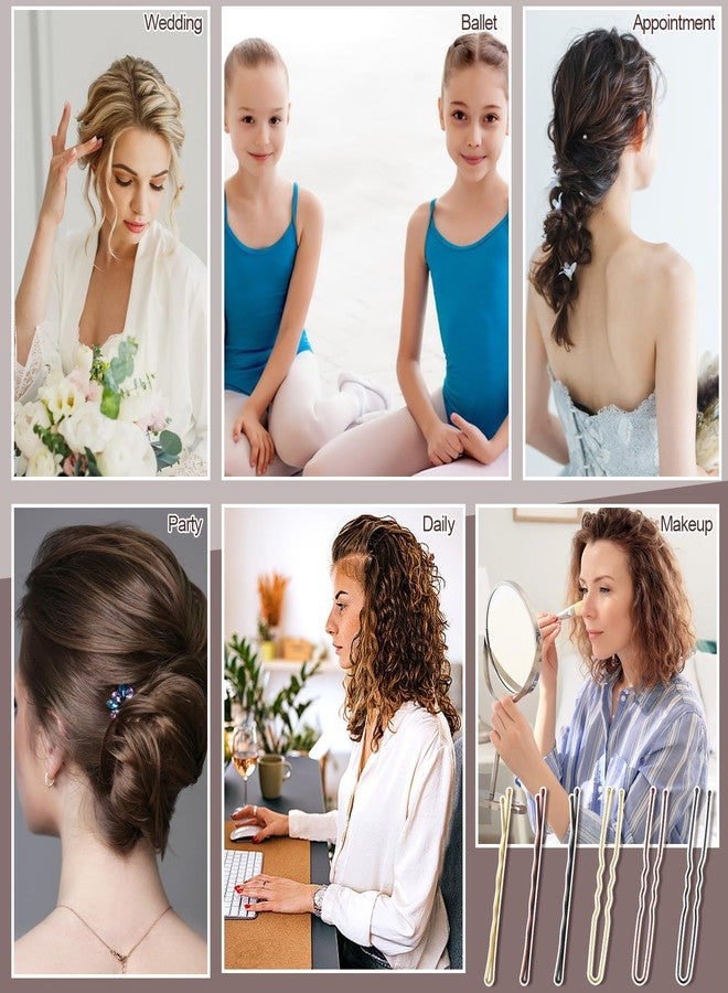 MAKABEE 480 Pcs Bobby Pins Hair Pins Kit, U Shaped Pins for Buns, Hair Pins for Women, Hair Rubber Bands with Box, 2/2.36/2.76inch Black Bobby Pins Brown Hair Blonde Hair Pins for Styling - Image 5