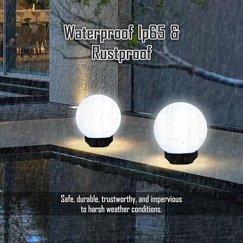 Forus Gate Lamp with 2 Years Warranty, Main Gate Light Lamp, Waterproof, Doom Light, Pillars, Globe Shape Light for Poles, Garden & Home | Moon Shape Outdoor Decorative Lamp | B22 White | 15CM | 1 Pc - Image 3
