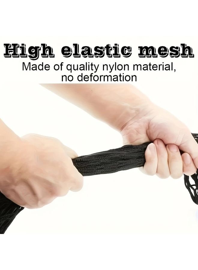 Black Cargo Net with Elastic Mesh ABS Hooks Car Trunk Organizer Storage Bag Holder - Image 4
