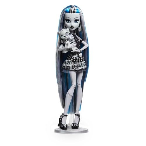 Monster High Doll, Frankie Stein in Black and White, Reel Drama Collector Doll, Doll-Size and Life-Size Posters, Horror Flick Theme, Toys and Gifts (HKN29) - Image 1