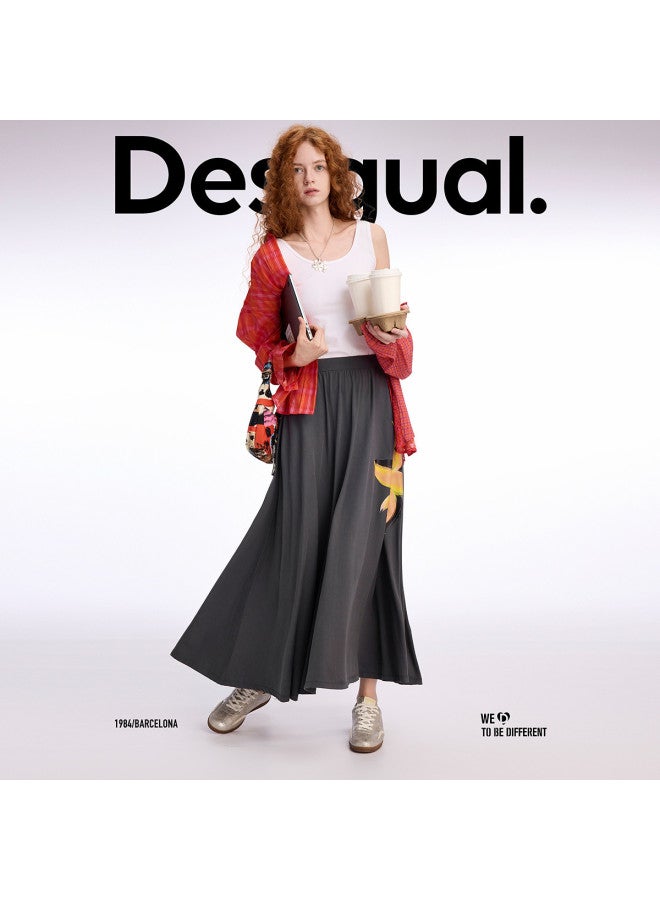 DESIGUAL [Blogger'S Pick] 25Ss New Floral Print Stretch Modal A-Line Skirt - Image 3
