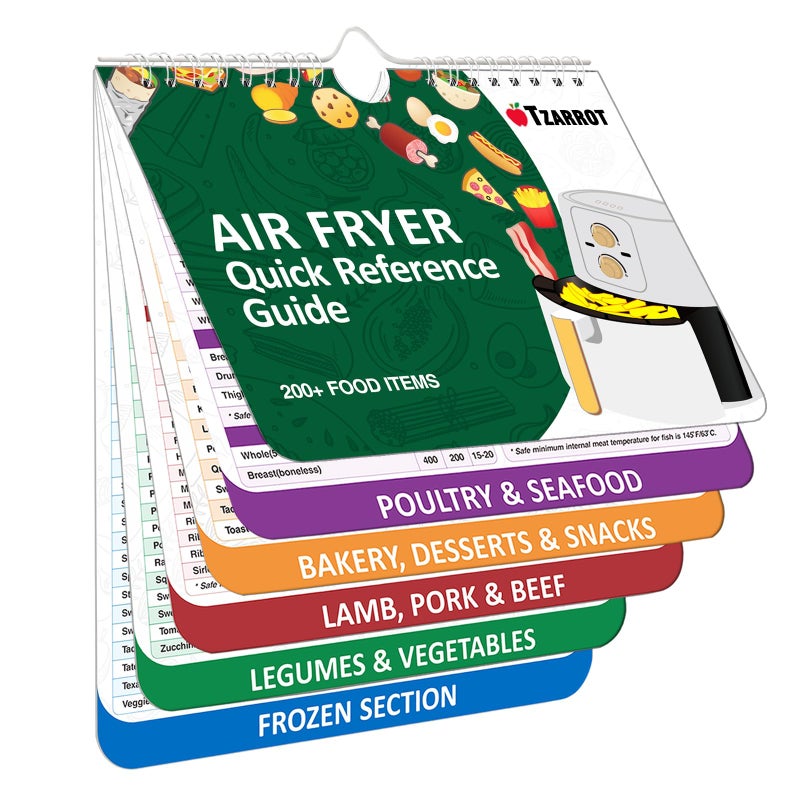Air Fryer Cheat Sheet Magnets Cooking Guide Booklet Over 200 Foods Air Fryer Cooking Times Chart Air Fryer Magnetic Cheat Sheet Set Cookbook Instant Air Fryer Accessories for Cooking and Frying