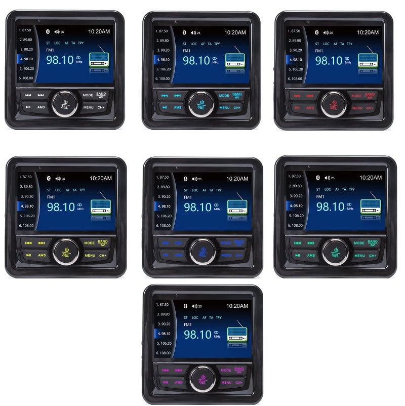 AUDIOZERONE Audio Systems Marine Gauge Receiver - Weatherproof, 4-inch Display Screen, Built-in Amplifier, Bluetooth, Digital Media MP3 Player, No CD Player, USB Port, - Image 3