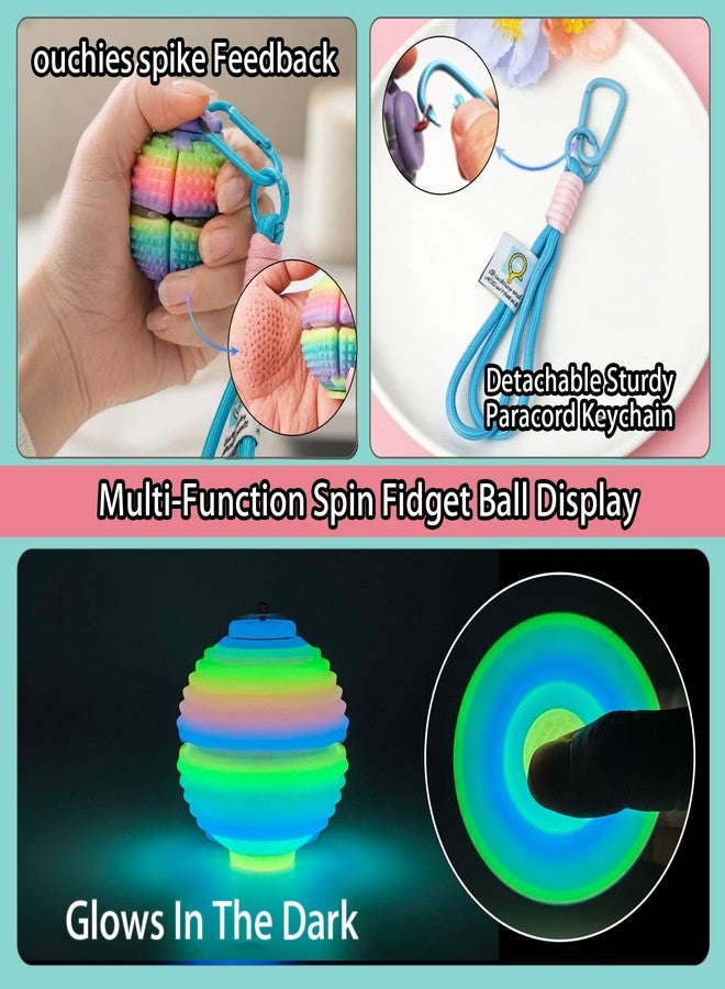 ascavs Press to Spin Fidget Ball for Adults, Spiky Pain Stim Fidget, Glow in Dark - Image 3