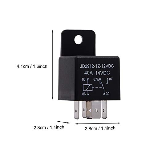 EHDIS 12V Motor Relay 5 Pin Coil 40amp Spdt Model No.: JD2912-1Z-12VDC 40A 14VDC, Contactor Relay Switch Power, Auto Switches & Starters, 2 Pack - Image 4