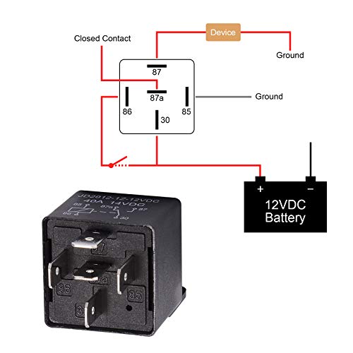 EHDIS 12V Motor Relay 5 Pin Coil 40amp Spdt Model No.: JD2912-1Z-12VDC 40A 14VDC, Contactor Relay Switch Power, Auto Switches & Starters, 2 Pack - Image 2