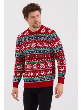 Cool Tarz Cool Style Men's Red-Green-White Christmas New Year Sweater-NOELKZKR200S  - Image 1