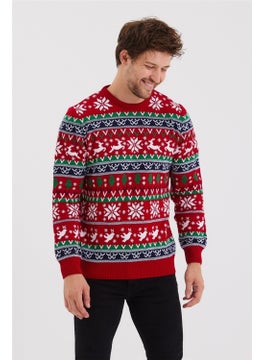 Cool Tarz Cool Style Men's Red-Green-White Christmas New Year Sweater-NOELKZKR200S  - Image 2