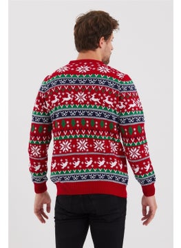 Cool Tarz Cool Style Men's Red-Green-White Christmas New Year Sweater-NOELKZKR200S  - Image 4