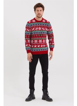 Cool Tarz Cool Style Men's Red-Green-White Christmas New Year Sweater-NOELKZKR200S  - Image 5