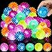 Charniol 60 Pack Light up Spike Rubber Ball LED Spiky Ball Strobe Flashing Sensory Toy Bouncy Flash Stress Toy for Adults Teens 217 Inch - Image 2
