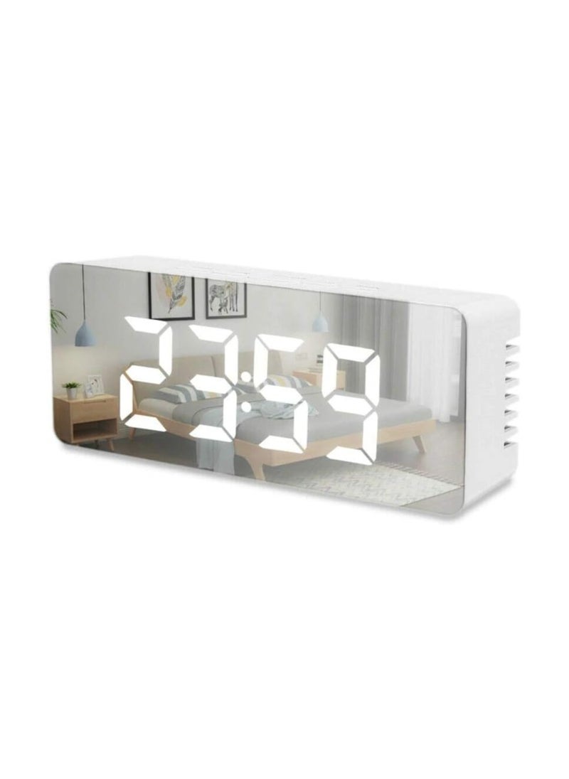 Abdobariya Digital Led Alarm Clock | Mirror Alarm Clock For Heavy Sleepers, Kids | Large Led Display With Snooze Time Temperature Function For Bedroom,...