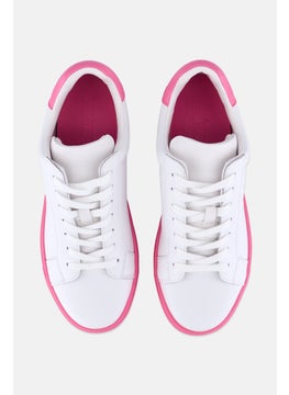 DKNY Women Abeni Arch Lace Up Casual Sneakers, White  - Image 3
