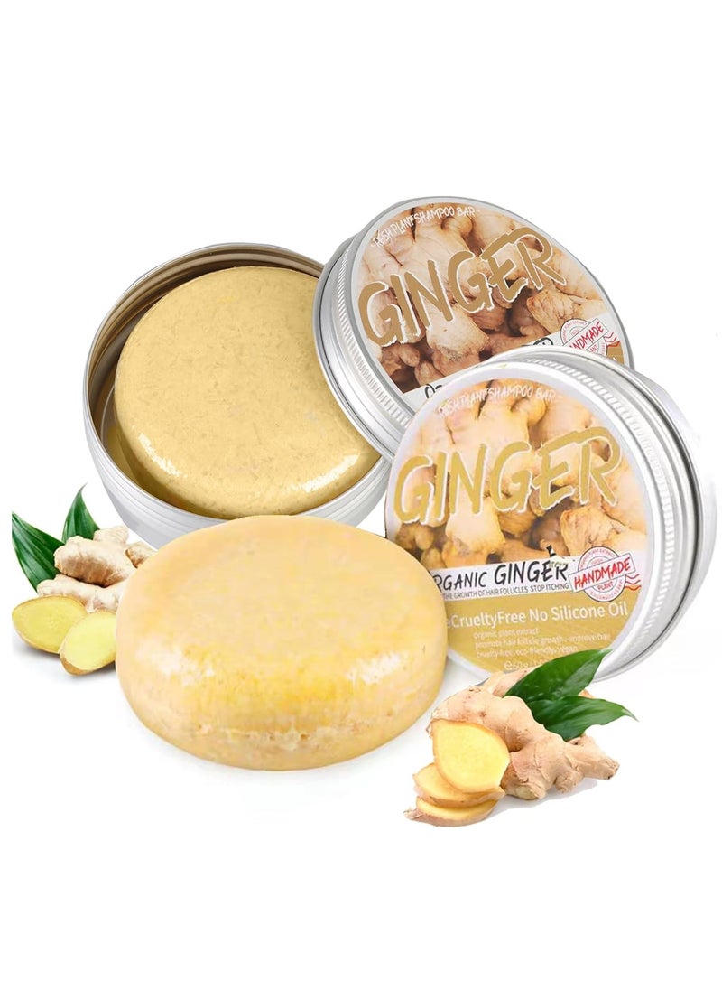 MAITING Natural Organic Ginger Hair Regrowth Shampoo Bar for Hair Growth and All Hair Types, Unisex Adult 2 Pcs  - Image 1