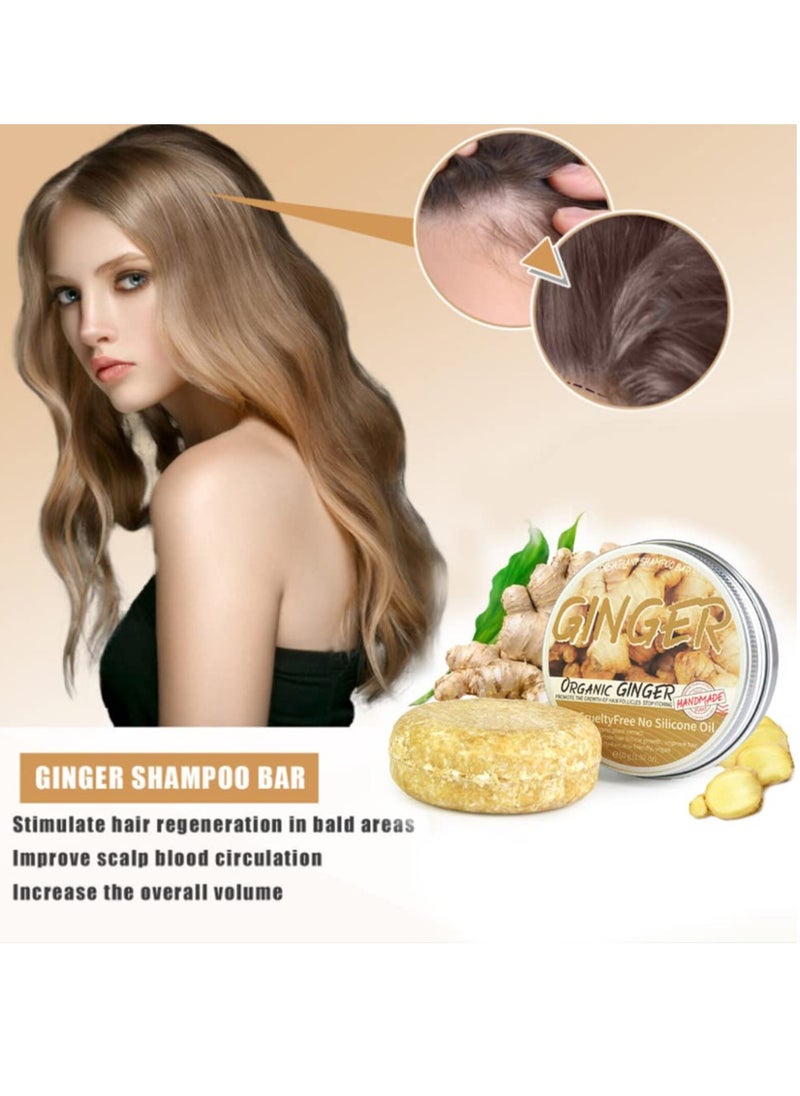 MAITING Natural Organic Ginger Hair Regrowth Shampoo Bar for Hair Growth and All Hair Types, Unisex Adult 2 Pcs  - Image 3