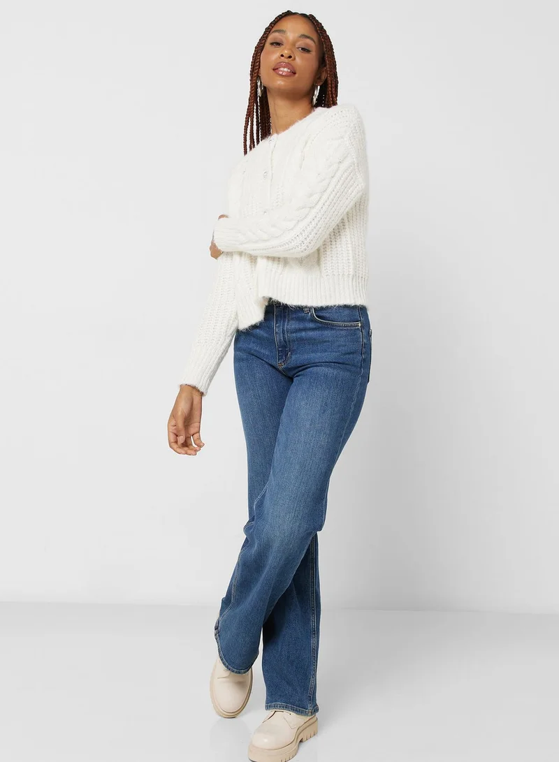 ONLY Puff Sleeve Knitted Cardigan