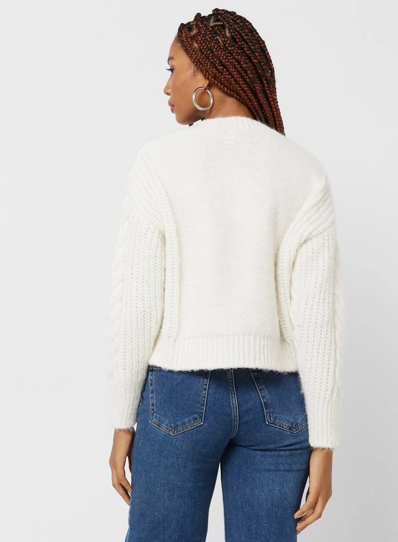 ONLY Puff Sleeve Knitted Cardigan