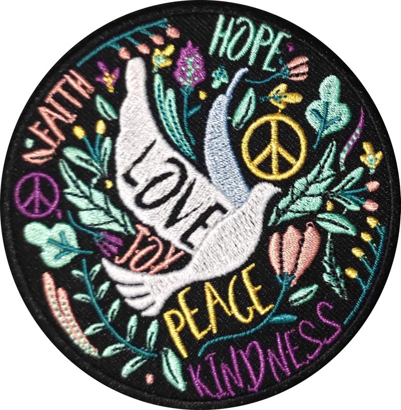 PatchClub PatchClub Peace Love Patch Colorful Patch  Iron OnSew On  Cute Applique for Jackets Jeans Clothes Backpacks Tote Bags Quilt 