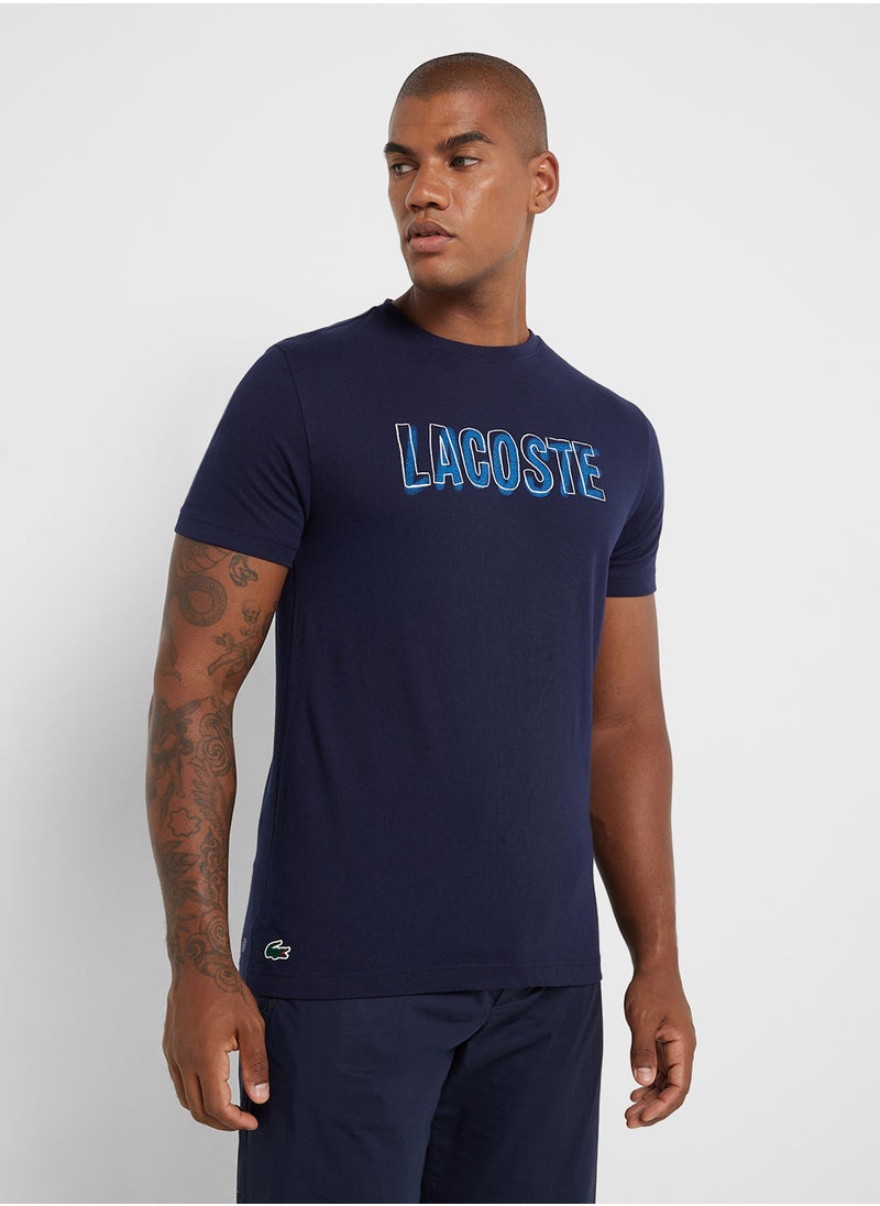 LACOSTE Logo Graphic Crew Neck Short Sleeve T-Shirt  - Image 1