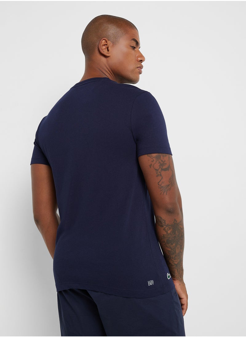 LACOSTE Logo Graphic Crew Neck Short Sleeve T-Shirt  - Image 2
