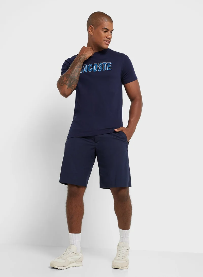 LACOSTE Logo Graphic Crew Neck Short Sleeve T-Shirt