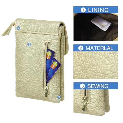 MINICAT Small Crossbody Bags for Women Cell Phone Bag Vegan Leather Cross Body Purse Wallet Purses(Gold) - Image 5