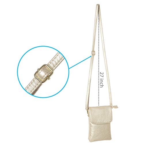 MINICAT Small Crossbody Bags for Women Cell Phone Bag Vegan Leather Cross Body Purse Wallet Purses(Gold) - Image 4