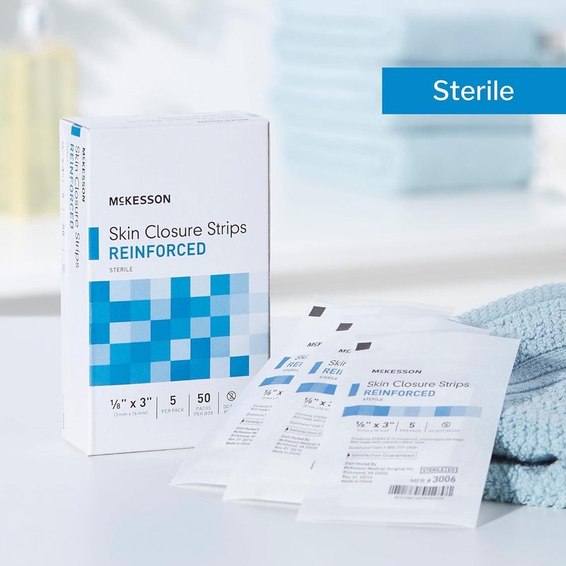 McKesson Skin Closure Strips Sterile Reinforced 18 in x 3 in 50 Count - Image 5
