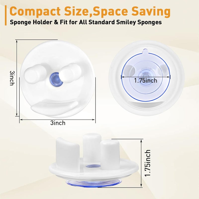LveSunny Sponge Holder,Sink Caddy for Scrub Sponges with Suction Cup Installation,Self Draining Sponge Organizer for Kitchen/Bathroom Sink, Dishwasher Safe (Sponges Not Included) (White) - Image 2