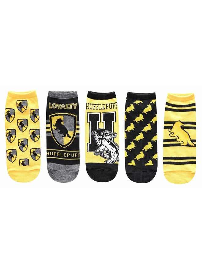 Harry Potter Hufflepuff Juniors/Womens 5 Pack Ankle Socks Size 4-10 - Image 1